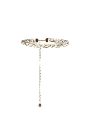 Verstelbare gevlochten riem met tweekleurige metallic koorden Rinascimento