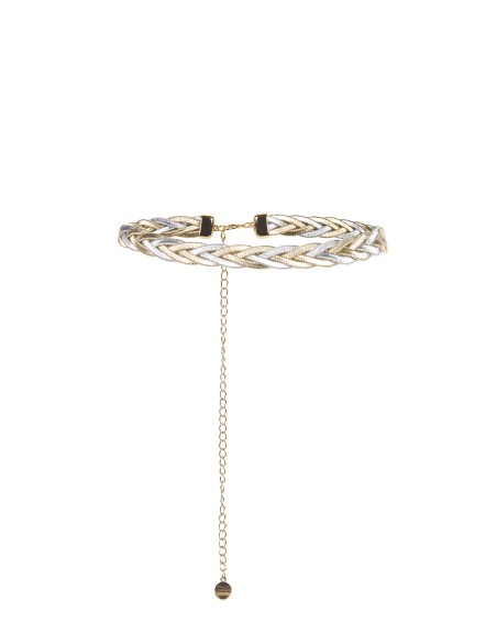 Verstelbare gevlochten riem met tweekleurige metallic koorden Rinascimento