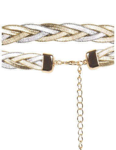 Verstelbare gevlochten riem met tweekleurige metallic koorden Rinascimento