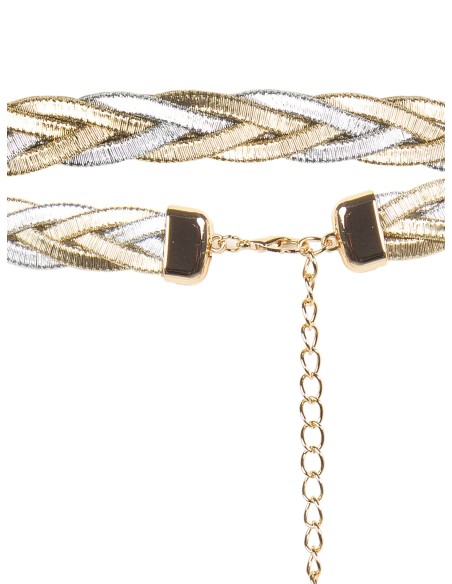 Verstelbare gevlochten riem met tweekleurige metallic koorden Rinascimento