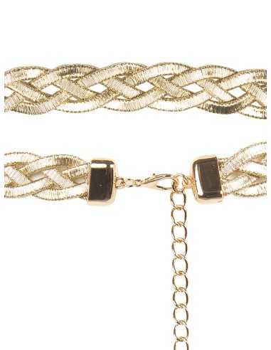 Verstelbare gevlochten riem met metallic koorden Rinascimento