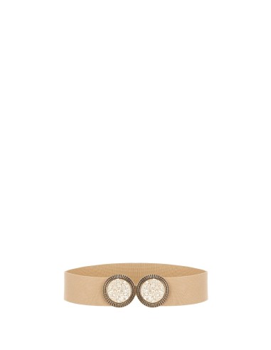 Hoge elastische tailleband met maxi-siergesp en microsteentjes in renaissancestijl