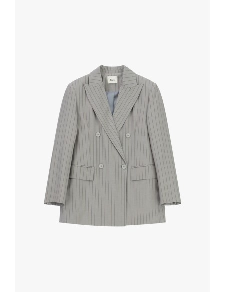 Dixie dubbelrijige blazer met krijtstreep en klepzakken