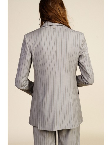 Dixie dubbelrijige blazer met krijtstreep en klepzakken