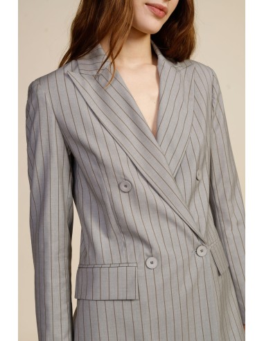 Dixie dubbelrijige blazer met krijtstreep en klepzakken