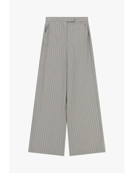 Dixie pantalon met wijde pijpen en krijtstreep, met normale taille