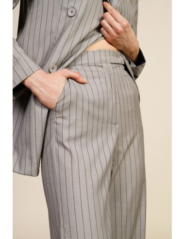 Dixie pantalon met wijde pijpen en krijtstreep, met normale taille