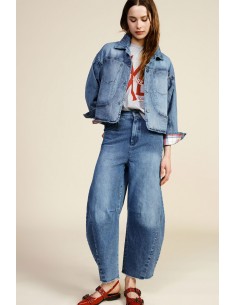 Balloon-fit jeans met onafgewerkte zoom Dixie