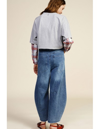 Balloon-fit jeans met onafgewerkte zoom Dixie