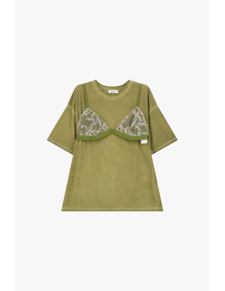 Dixie T-shirt met korte mouwen en geborduurde details