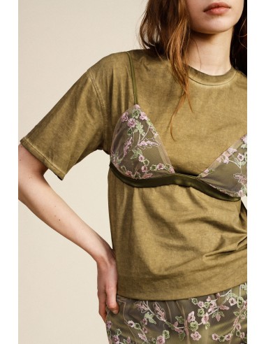 Dixie T-shirt met korte mouwen en geborduurde details