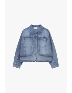 Dixie denimjack met voorzakken en rechte pasvorm 2