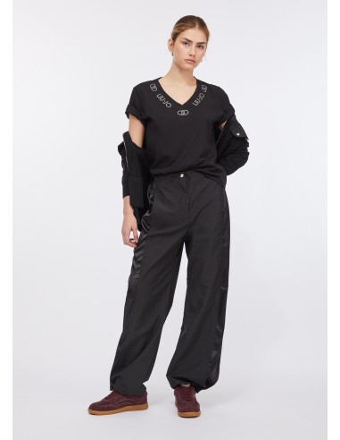 Joggingbroek van nylon en satijn van Liu Jo