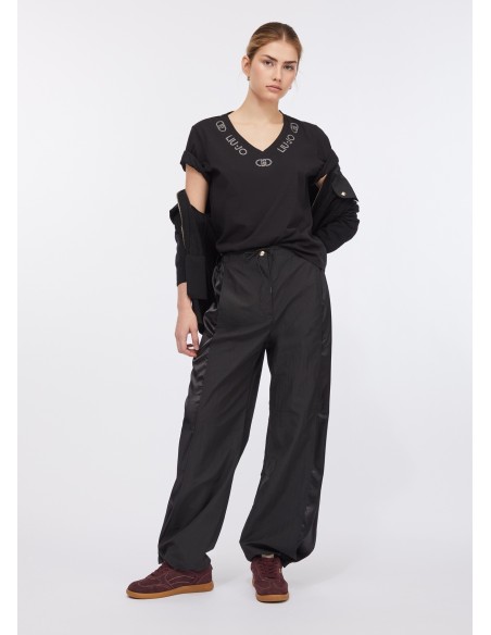 Joggingbroek van nylon en satijn van Liu Jo