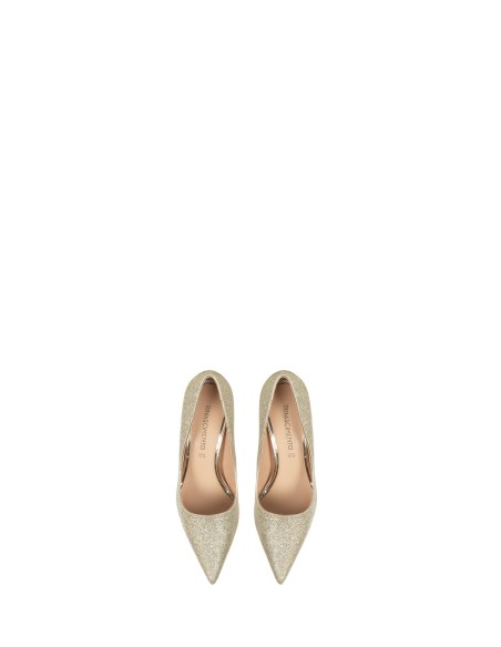 Glitterpumps met hak van metallic kunstleer Rinascimento