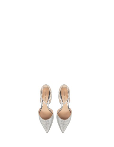 Pumps met gekruiste bandjes en glitterneus Risascimento