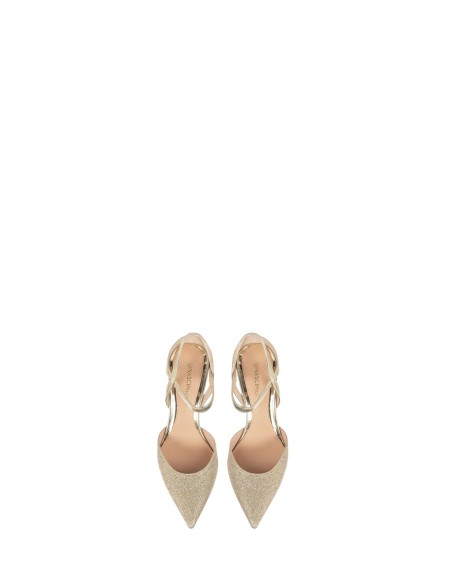 Pumps met gekruiste bandjes en glitterneus Risascimento