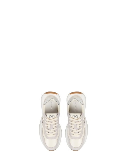 Bicolor sneakers van imitatieleer en suède met RR Rinascimento-logo