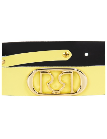Smalle stevige leren riem met RR Rinascimento-logo