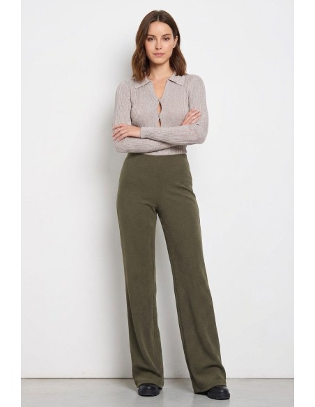 Aansluitend geribd poloshirt met lurex en knopen Rinascimento