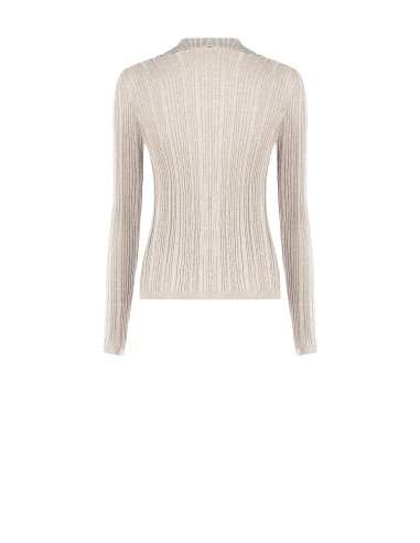 Aansluitend geribd poloshirt met lurex en knopen Rinascimento