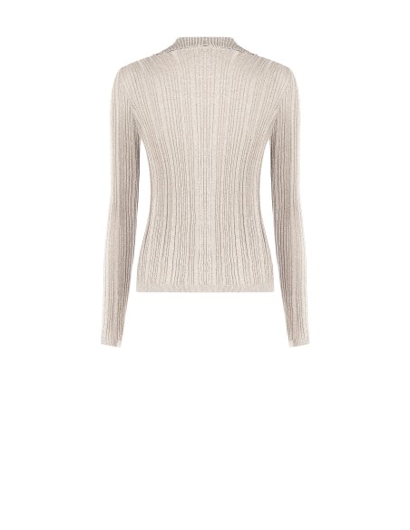 Aansluitend geribd poloshirt met lurex en knopen Rinascimento