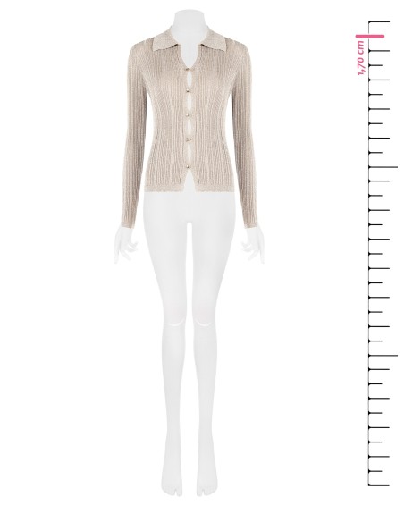 Aansluitend geribd poloshirt met lurex en knopen Rinascimento