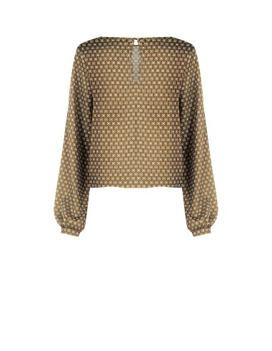 Ruime satijnen blouse met geometrisch patroon van Rinascimento