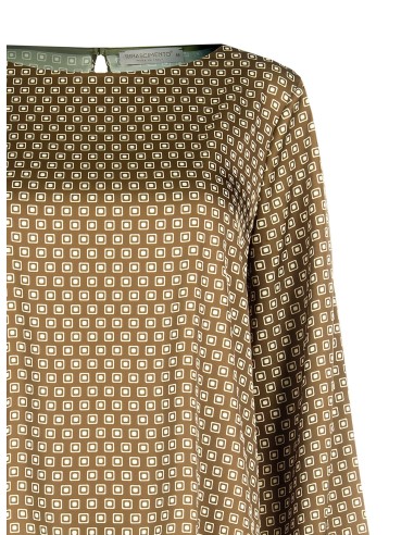 Ruime satijnen blouse met geometrisch patroon van Rinascimento