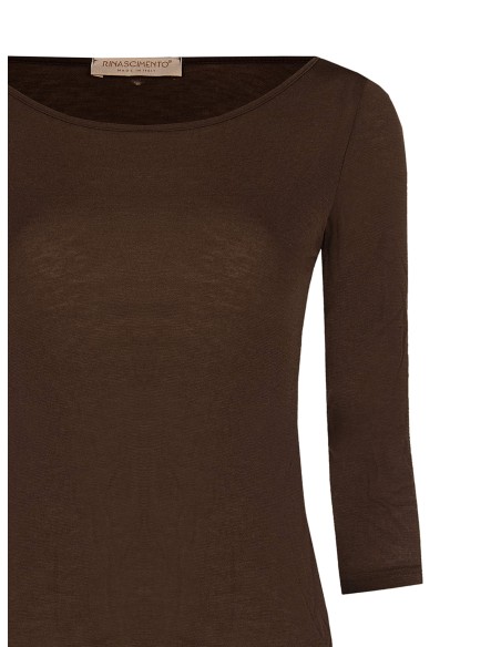 Aansluitend T-shirt van ultralichte viscose met 3/4-mouwen Rinascimento
