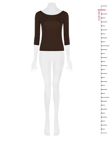 Aansluitend T-shirt van ultralichte viscose met 3/4-mouwen Rinascimento