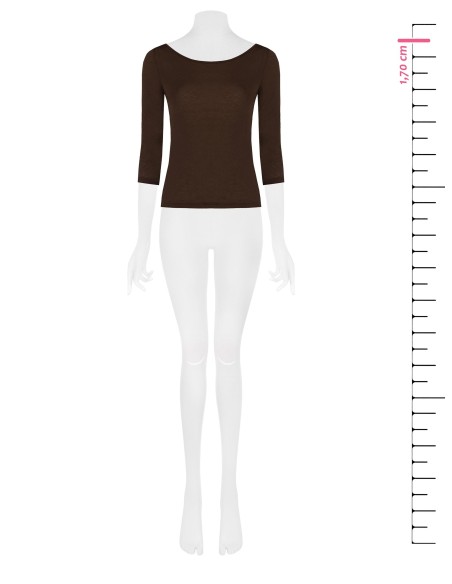 Aansluitend T-shirt van ultralichte viscose met 3/4-mouwen Rinascimento