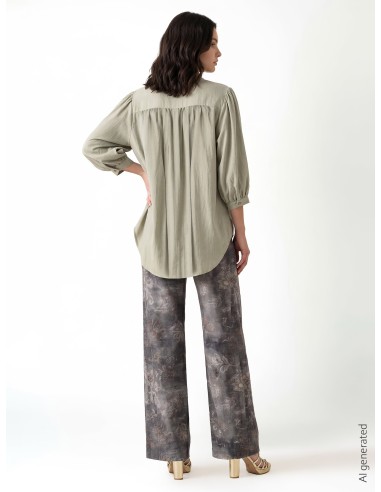 Ruimvallende blouse van lichte viscosemix met vleermuismouwen Rinascimento