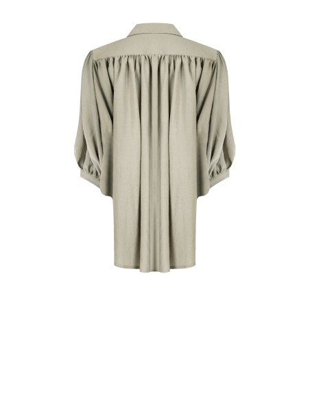Ruimvallende blouse van lichte viscosemix met vleermuismouwen Rinascimento