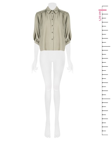 Ruimvallende blouse van lichte viscosemix met vleermuismouwen Rinascimento