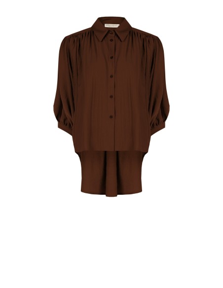 Ruimvallende blouse van lichte viscosemix met vleermuismouwen Rinascimento