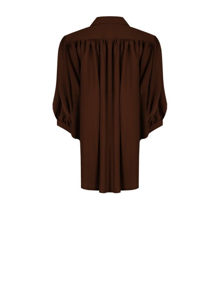 Ruimvallende blouse van lichte viscosemix met vleermuismouwen Rinascimento