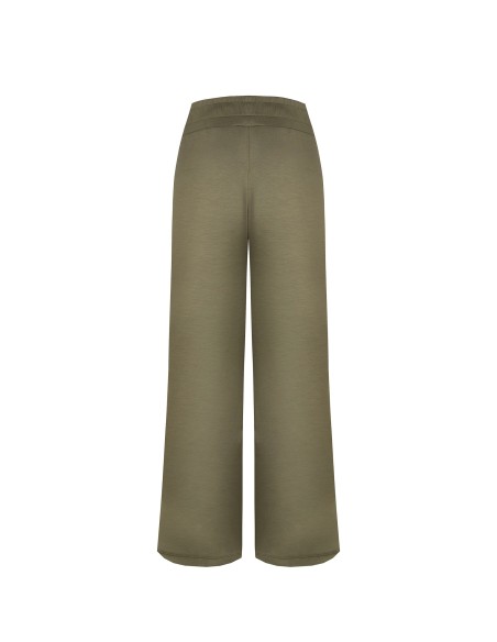 Extra wijde palazzobroek van viscosemix met elastische taille – Rinascimento