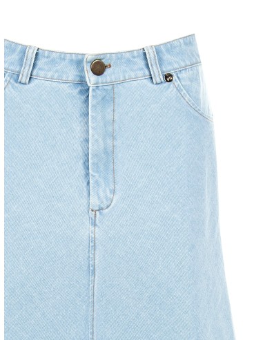 Lange A-lijnrok van denim met een lichte wassing van Rinascimento