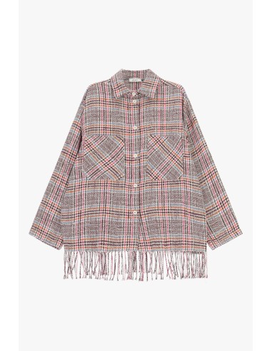 Shirt met franjes en bedrukte borstzakken van Dixie