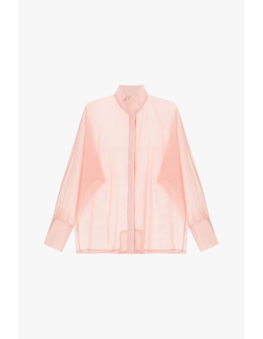 Doorschijnend oversized shirt met mao-kraag Dixie