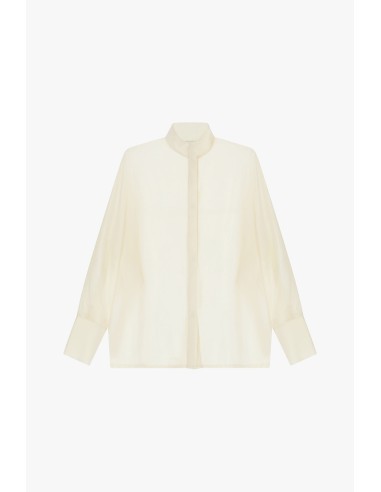 Doorschijnend oversized shirt met mao-kraag Dixie
