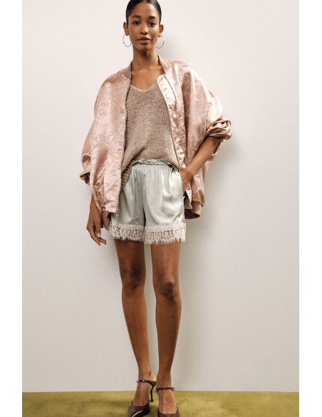 Regular fit-short met kanten bloemenrand Dixie