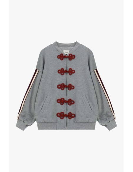 Dixie-sweatshirt met rits, houtje-touwtjesdetails en ruime pasvorm