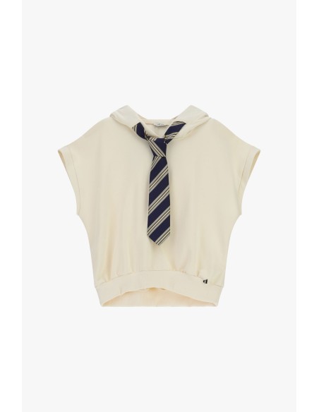 Hoodie met capuchon en decoratieve stropdas Dixie