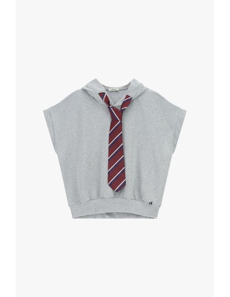 Hoodie met capuchon en decoratieve stropdas Dixie