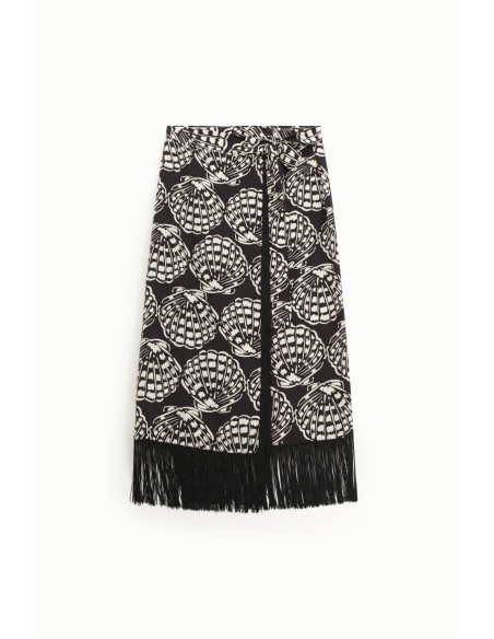 Rok met franjes en fantasieprint Dixie