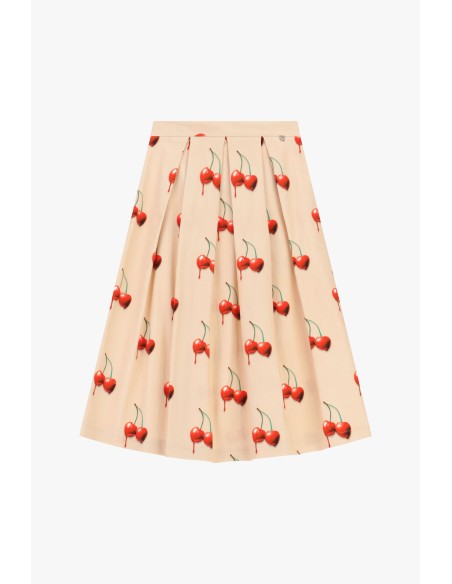 Dixie Midirok met Kersenprint en Plooien
