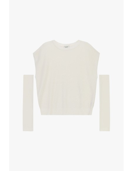 Gebreide top met afneembare mouwen Dixie