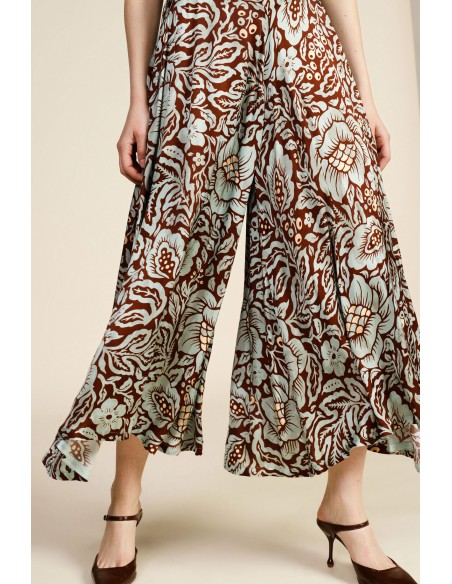 Brede Palazzo-broek met bloemenprint Dixie